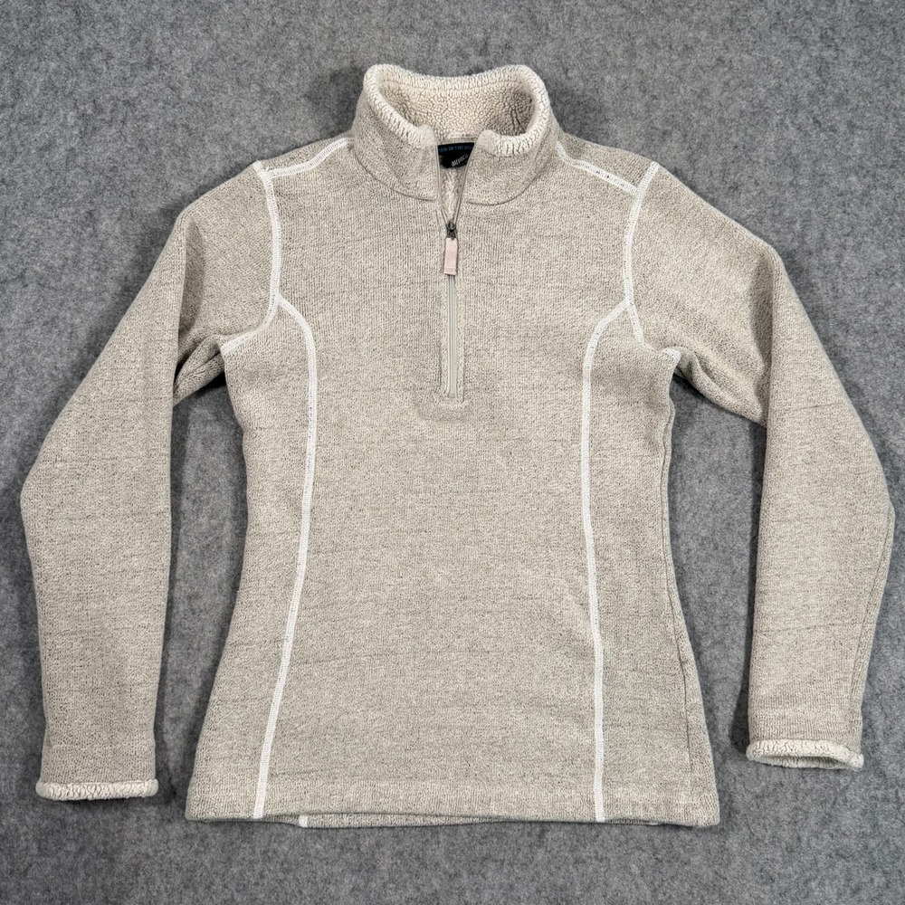 Kuhl Beige Alfpaca Fleece Quarter Zip Pullover Sweatshirt Women's Size Small